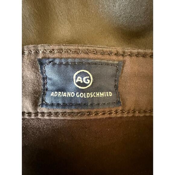 AG Adriano Goldschmied Legging Ankle Super Skinny Ankle Brown Coated Jean 29R - Picture 6 of 11